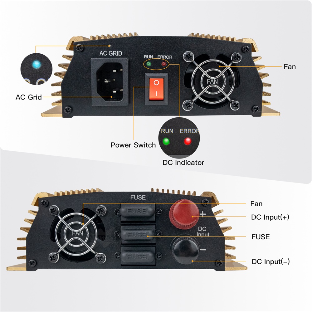 1000-1400W Şebeke Bağlantılı M - Grid Tie Micro Inverter incelemesi ve fiyatı