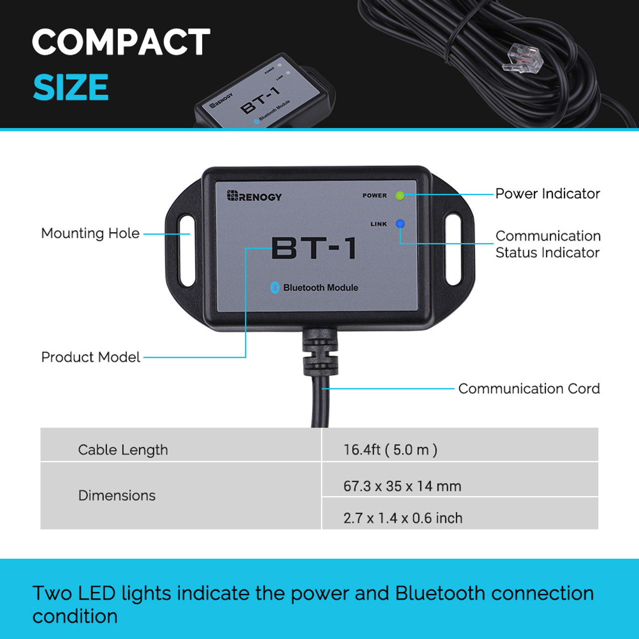 Renogy Bluetooth Modülü RJ12 H - Renogy Controller Rover incelemesi ve fiyatı