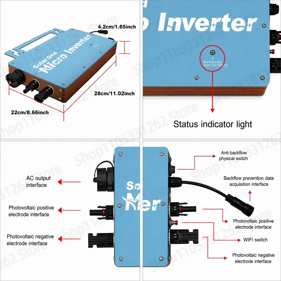 Mikro İnvertör 1200W Şebeke Ba - Grid Tie Micro Inverter incelemesi ve fiyatı